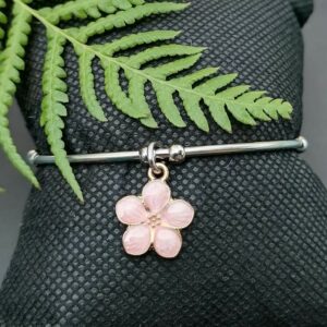Open End Bangle with Dangling Flower