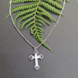 Dainty Twirly Cross Necklace
