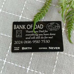 Aluminum engraved credit card