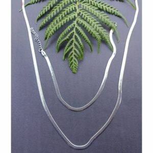 Flat Cuban snake Chain and Bracelet