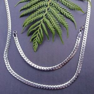 Flat Cuban snake Chain and Bracelet