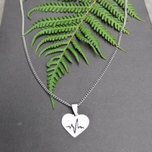 Heartbeat in heart Necklace