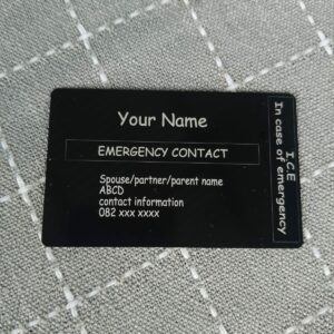 I.C.E. In case of emergency – Aluminum credit card