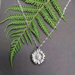 Sunflower with Hidden Disk Necklace