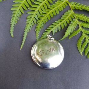 Round stainless steel Locket engraved