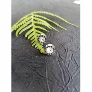 Stud Earrings with Zirconia and Roman Numbers