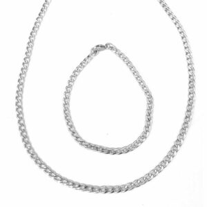 4mm Cuban Necklace and Bracelet