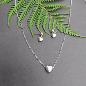 Heart Necklace and Earrings Set