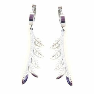 Branch And Leaf's Design Huggies Hoop Earrings