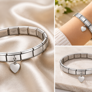 Stretch Bracelet with dangling Heart Charm