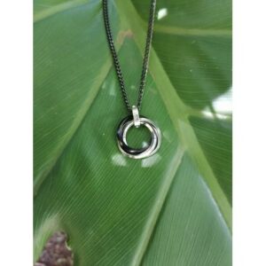 Black and Silver Eternal Ring Necklace