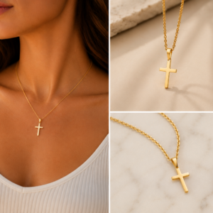Gold Petite Cross Necklace