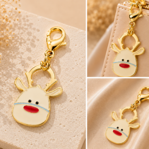 Red Nose Reindeer Gold Charm