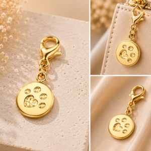 Imprinted Paw Gold Charm