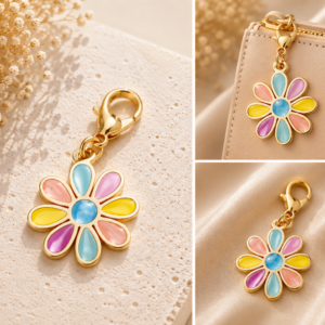 Daisy Flower Gold Charm